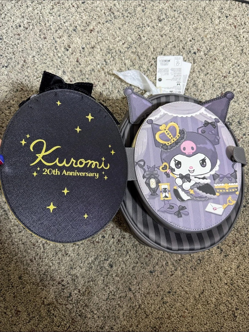 Loungefly Sanrio Kuromi 20th Anniversary Cameo Mini Backpack NEW